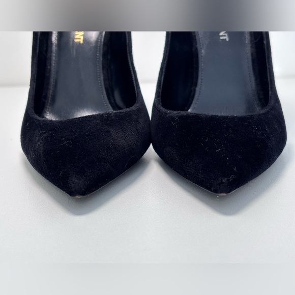 Saint Laurent Zoe Black Velvet Pointed Toe Pumps | Size 36.5 EU / 6.5 US - Picture 9 of 14